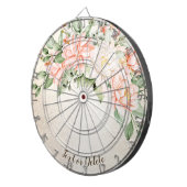 Aquarelltöne Weiße Blume Elegant Dartscheibe (Vorderseite rechts)
