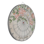 Aquarelltöne Weiße Blume Elegant Dartscheibe (Vorderseite Links)