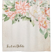 Aquarelltöne Weiße Blume Elegant Duschvorhang (Vorderseite)