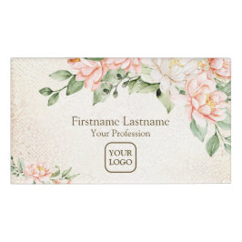 Aquarelltöne Weiße Blume Elegant Namenschild