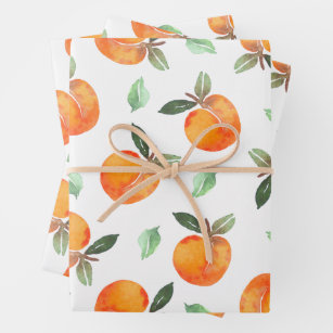 Aquarelltonfrucht Geschenkpapier Set