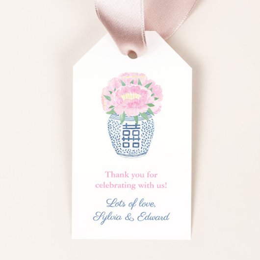 Aquarelltonnen im Ginger Jar-Brautparty Geschenkanhänger