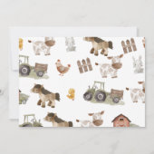 Aquarelltraktor 1. Geburtstag Foto Einladung (Rückseite)