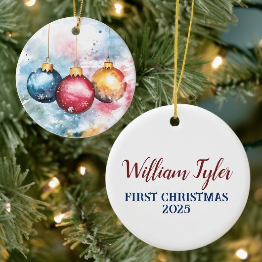 Aquarelltrio zu Weihnachten Keramik Ornament