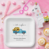 Aquarelltruck mit Sonnenblumen Babydusche Pappteller (Party)