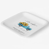 Aquarelltruck mit Sonnenblumen Babydusche Pappteller (Gewinkelt)