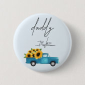 Aquarelltruck mit Sonnenblumen Papa Button (Vorderseite)