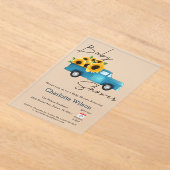 Aquarelltruck mit Sonnenblumendusche Acryleinladungen (Ablage )