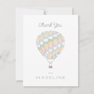 Aquarelltuch Heißluftballon Babydusche Dankeskarte