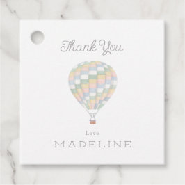 Aquarelltuch Heißluftballon Babydusche Geschenkanhänger