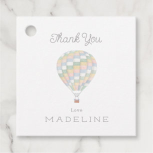 Aquarelltuch Heißluftballon Babydusche Geschenkanhänger