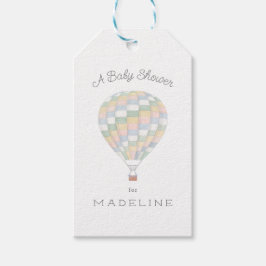 Aquarelltuch Heißluftballon Babydusche Geschenkanhänger