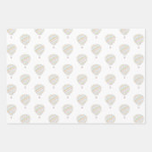 Aquarelltuch Heißluftballon Babydusche Geschenkpapier Set (Vorderseite)