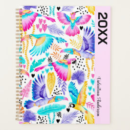 Aquarelltukane, Makaws + Hummingbird tropisch Planer