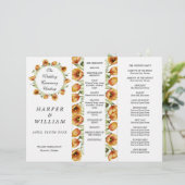 Aquarelltulips dreifaches Hochzeitsprogramm (Stehend Vorderseite)