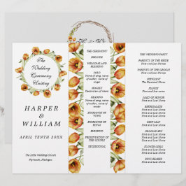 Aquarelltulips dreifaches Hochzeitsprogramm