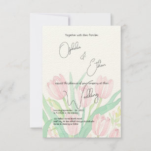 Aquarelltulips, Einladung zur Hochzeit