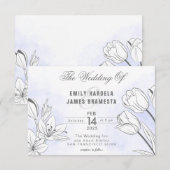 Aquarelltulips Hochzeit Einladung (Vorne/Hinten)