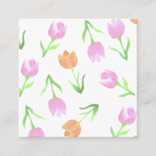 Aquarelltulips in Orangen- und Rosatönen Begleitkarte