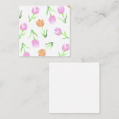 Aquarelltulips in Orangen- und Rosatönen Begleitkarte (Vorne/Hinten)