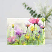 Aquarelltulips individuell anpassbar karte (Stehend Vorderseite)