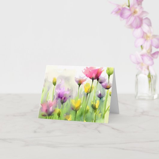 Aquarelltulips individuell anpassbar karte (Orchidee)
