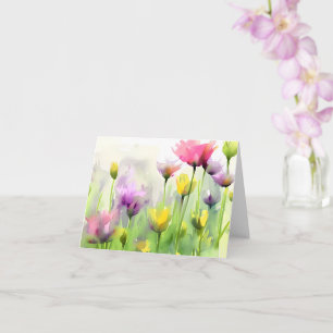 Aquarelltulips individuell anpassbar karte