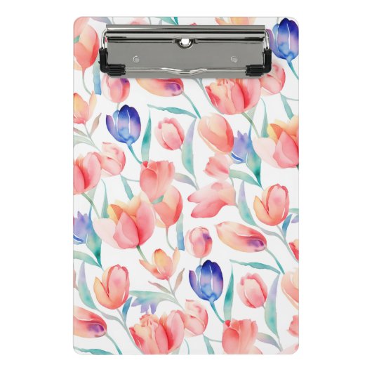 Aquarelltulips Muster Mini-Clipboard Mini Klemmbrett (Vorderseite)