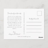 Aquarelltulips Rahmen Hochzeit danke Postkarte (Rückseite)