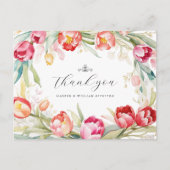 Aquarelltulips Rahmen Hochzeit danke Postkarte (Vorderseite)