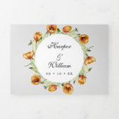 Aquarelltulis Dreifach Gefaltete Einladung (Cover)