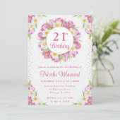 Aquarelltulpen und Affodien Geburtstag Einladung (Stehend Vorderseite)