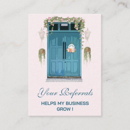 Aquarelltür Echtes Anwesen Agent Landwirtschaft Empfehlungskarte (Vorderseite)