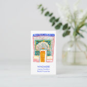 Aquarelltür Echtes Anwesen Agent Realtor QR Code Visitenkarte (Stehend Vorderseite)