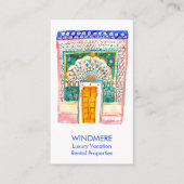 Aquarelltür Echtes Anwesen Agent Realtor QR Code Visitenkarte (Vorderseite)