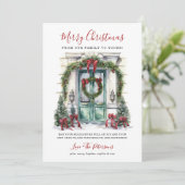Aquarelltür Frohe Weihnachten (Stehend Vorderseite)