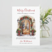 Aquarelltür Frohe Weihnachten (Stehend Vorderseite)
