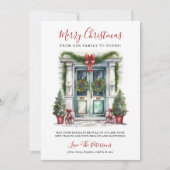 Aquarelltür Frohe Weihnachten (Vorderseite)