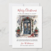 Aquarelltür Frohe Weihnachten (Vorderseite)