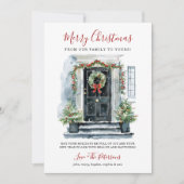 Aquarelltür Frohe Weihnachten (Vorderseite)