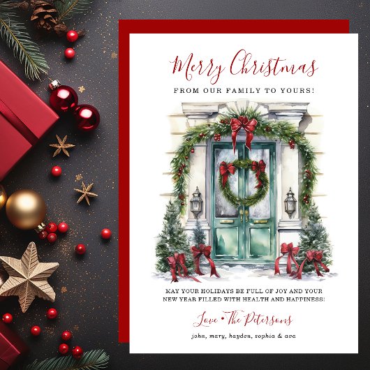 Aquarelltür Frohe Weihnachten