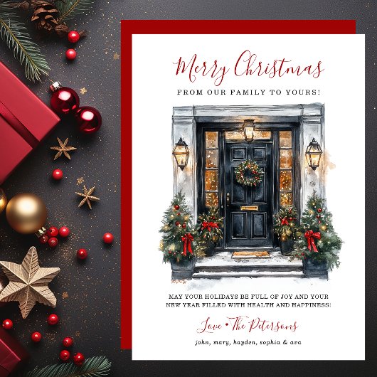 Aquarelltür Frohe Weihnachten