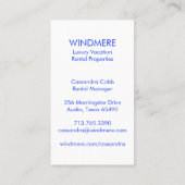 Aquarelltür Real Anwesen Agent Realtor Einzigartig Visitenkarte (Rückseite)