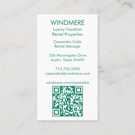 Aquarelltür Real Anwesen Agent Realtor QR CODE Visitenkarte (Rückseite)