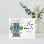 Aquarelltür Wir haben eine neue Adresse verschoben Postkarte (Stehend Vorderseite)