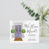 Aquarelltür Wir haben neue Adresse Postkarte versc (Stehend Vorderseite)