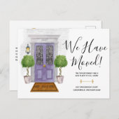 Aquarelltür Wir haben neue Adresse Postkarte versc (Vorne/Hinten)