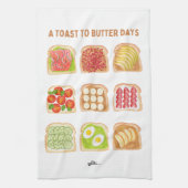 Aquarellturm - Toast bis Butter Tage Geschirrtuch (Vertikal)