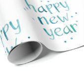 Aquarelltypografie - Frohes Neujahrsdesign Geschenkpapier (Rolleneckpunkt)