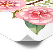 Aquarelluppe an der Limette mit Hübschen Blume Poster (Ecke)